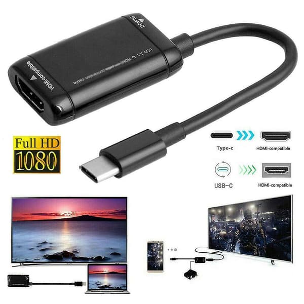 USB-C Type C MHL til HDMI videokabeladapter for telefon og nettbrett