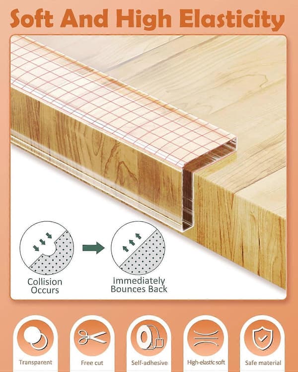 Transparent Edge Protector, 5m Extra Strong Transparent Baby Safety Corner Guard, Extra Wide Nano Tape 3cm Width [DB]