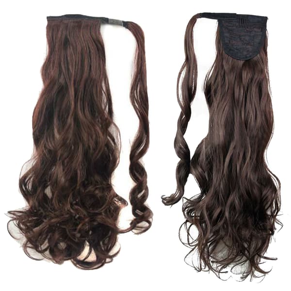 Wavy Hair Extension Clip Long Curly Adjustable Velcro Women's Wig Extension Ponytail 2/33