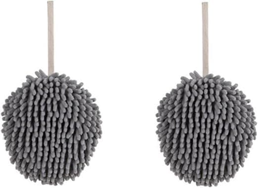 2-pack snabbtorkande hängande mikrofiberhanddukar (grå) för badrum eller kök