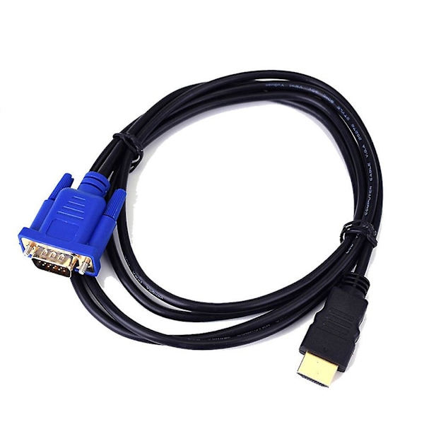 1,8 m 1080P HDMI Hane till VGA Hane Videokonverterare Adapter Kabel Sladd för HDTV DVD [db]