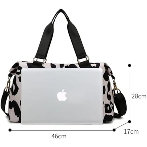 Stor reiseveske for kvinner Weekendbag med skulderrem Ku Leopard Aztec