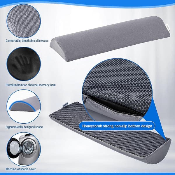 Bed Backrest, Memory Foam Back Pillow for Sleep, Back Pillow for Back Pain Relief, Back Pillow for Sleep, Pillow -GSL grey grey