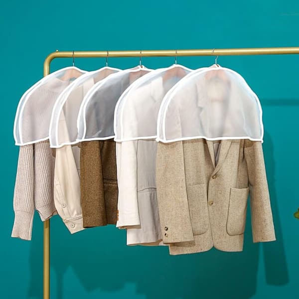 Garment Covers, 10 Pcs Shoulder Garment Covers, Foldable Wardrobe Covers, PEVA Shoulder Garment Covers for Shirts/Suits