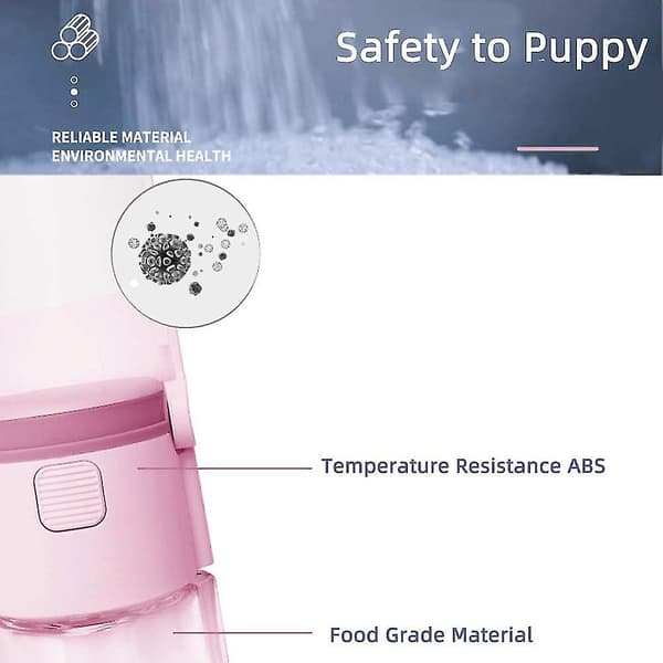 Bærbar hundevannflaske, sammenleggbar hundeflaske, rosa