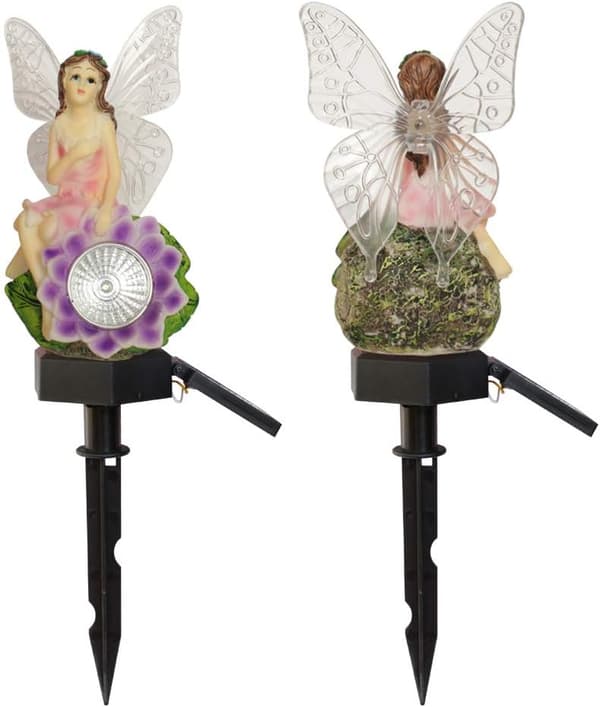 Solcellelamper for utendørs bruk, hagebelysning, gatelampe, blåregn, blomsterfe Wisteria Flower