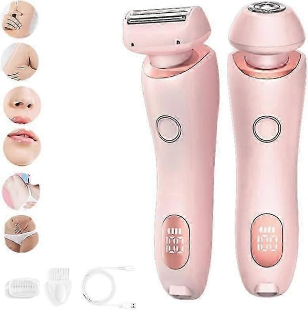 Silkglide Pro 2024 Elektrisk Barbermaskine til Kvinder - Bedste Silk Glide Epilator til Smertefri Hårfjerning, 2-i-1 Våd & Tør Barbermaskine
