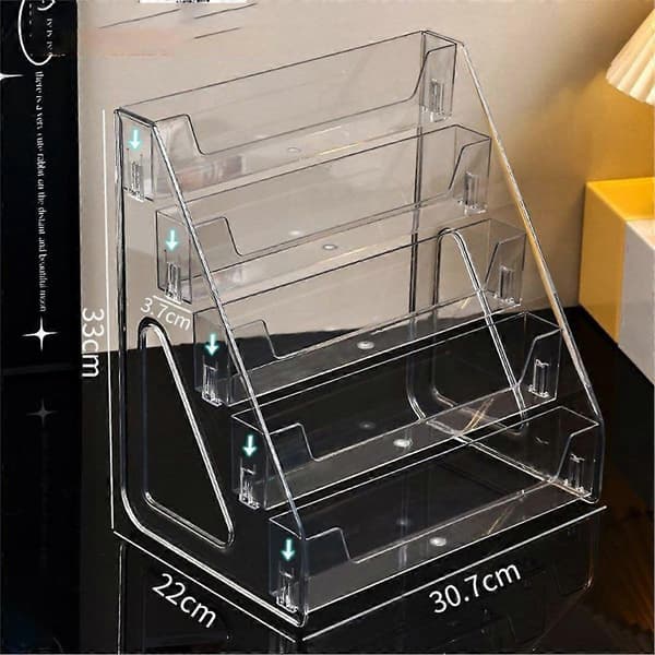 5-Layer CD Rack, Album Display Stand, Transparent Cassette Storage Rack (FMY) Transparent Transparent