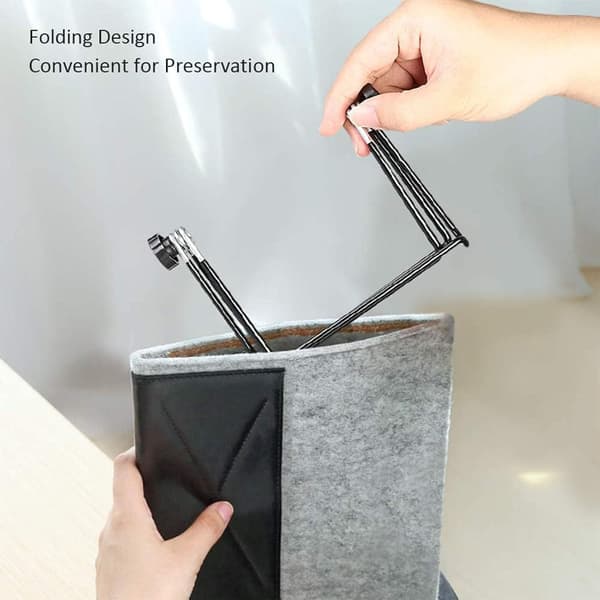 Adjustable Foldable Plate Holder, 1 Piece, Iron Display Stand, Desktop Decoration (Black, 19x14.5cm)