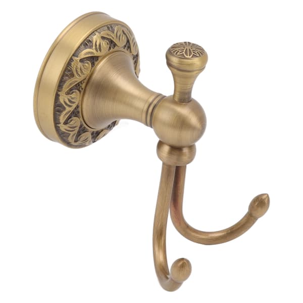 Brass Stainless Steel Retro Delicate Wall Mounted Double Hook Bathroom Hook