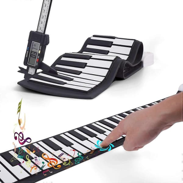 49 Tangenter Bärbart Elektronisk Piano for Barn, Fleksibelt Barn Sammenleggbart Opprullbart Pedagogisk Elektronisk Digitalt