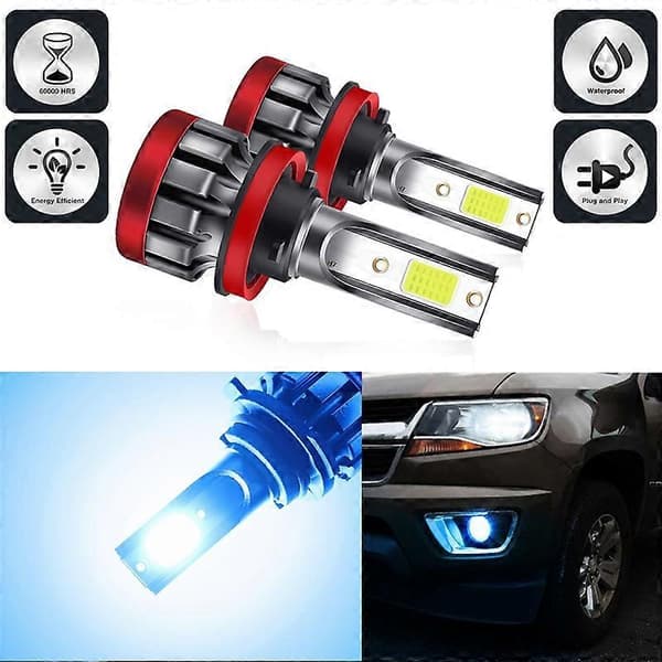 H8/H11 LED Blue Headlight 60W 6000LM 8000K, 360 Adjustable Fog Light Halogen Replacement Conversion Kit