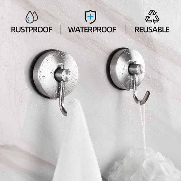 Suction Cup Hook Bathroom Door Hook Wall Shower for Crown Bathrobe Loofah C