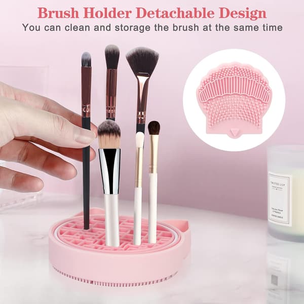2-in-1 Makeup Brush Cleaning Mat with Detachable Brush Holders DXGHC
