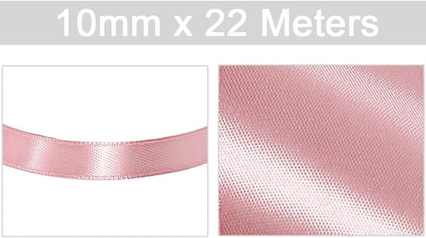 Rose Gold Satengbånd 10mm x 22m, Satengbånd for Gaveinnpakning