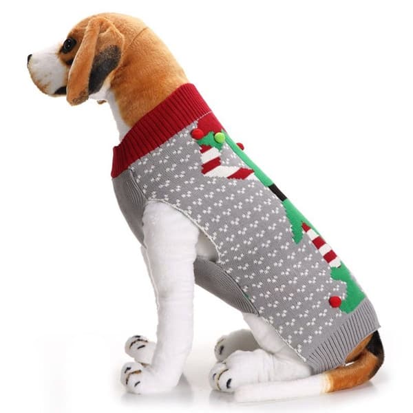 Hundejuledrakt, julekjæledyr vinterklær, for mellomstore store hunder grå S KLB