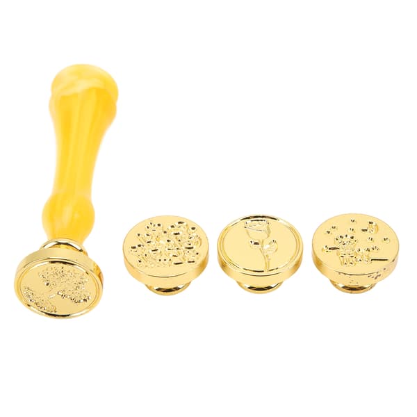 Wax Seal Stamp Set Clear Pattern Anti-rust Exquisite Packaging Wax Stamp Seal for DIY Envelope Invitation Decoration Orange