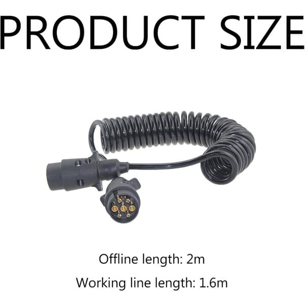7-pin Trailer Connector Adapter Compatible with Most Vehicles, Heavy Duty Towing Cable Plug