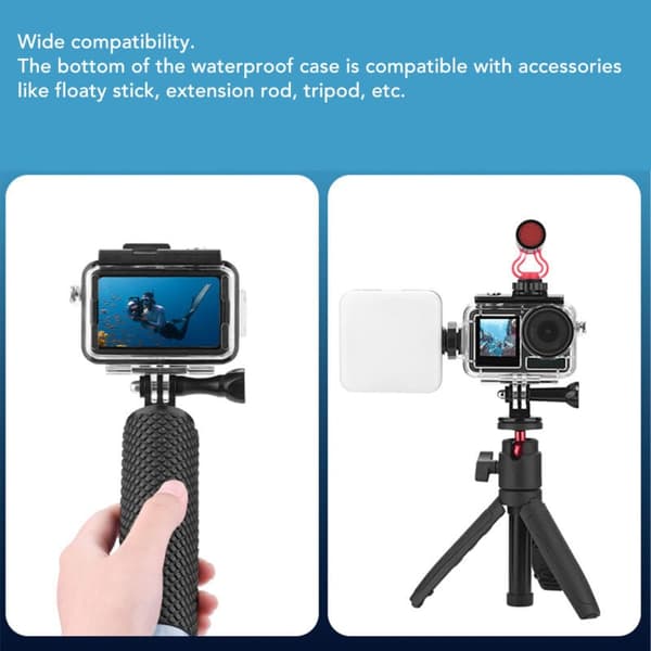 Waterproof Case for Action Camera Underwater Protective Housing Compatible with Osmo Action 4 3 60M Diving Shell, DUBUNS