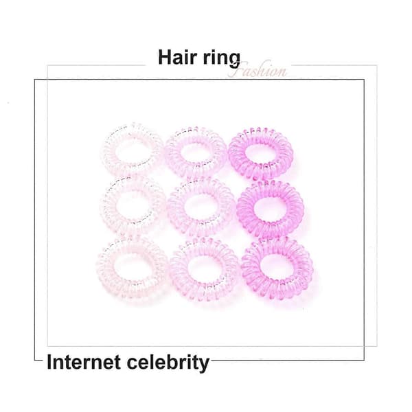 Hårbånd, Spiralhårbånd, Telefonkabelhårbånd, Hårspoler Elastisk Hårbånd med Stærkt Greb (S, Rosa)