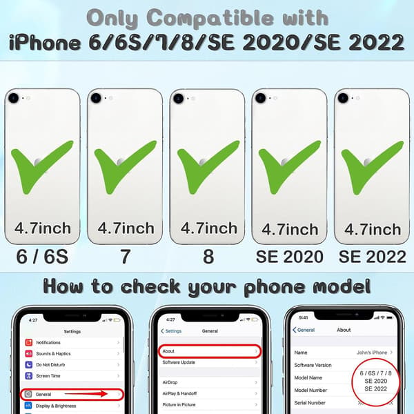 iPhone 7 8 6s SE Soft Silicone Cartoon Case for Teens - Protective Cover-FA-