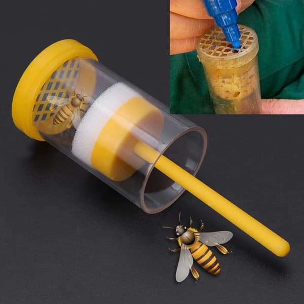 Queen Bee Marking Catcher Beekeeping Bottle Queen Bee Marker Marking Cage Bottle Soft Plunger Beekeeping Equipment Beekeeper Tool