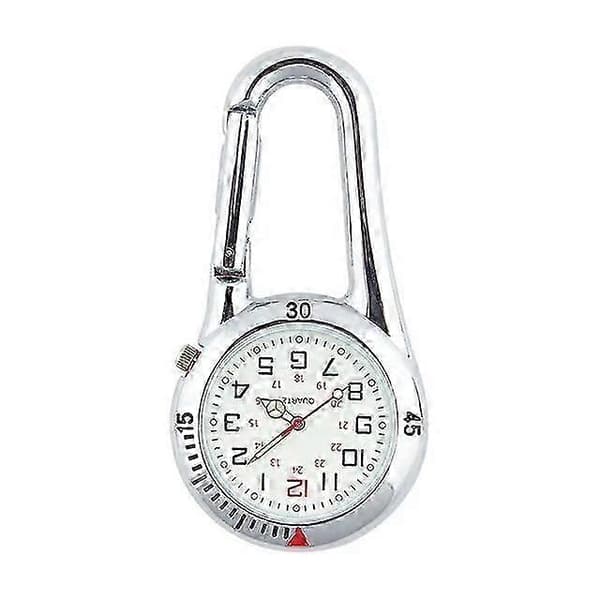 Digital Karabinklocka Sport Krokklocka Sjukhusgåva Elektronisk Lysande Multifunktionell Utomhus Mode (Silver)