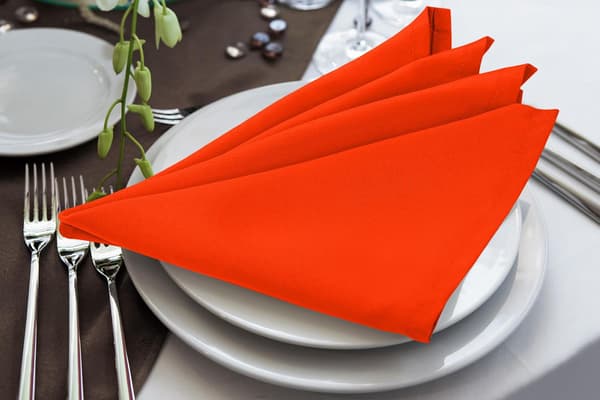Stofservietter – 24-pak, genanvendelige (Orange, 43 x 43 cm) Orange