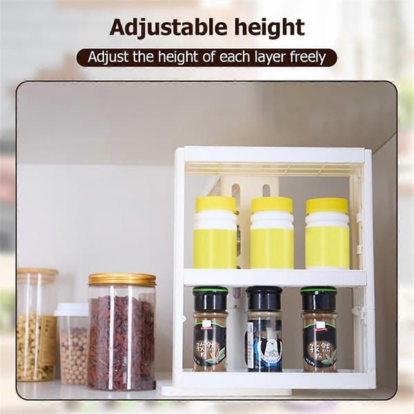 New Cabinet Foldable Organizer Pull-Out Spice Rack Organizer Kitchen Rotating Organizer for Cabinets, Pull-Out