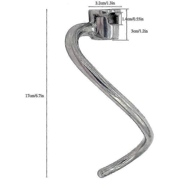 7 Quart Dough Hook Replacement For Kitchenaid Ksm7990 Ksm7581 Stand Mixer - Stainless Steel