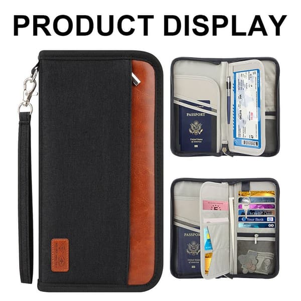 Pascover Kufferter RFID Familiepas Etui Sort