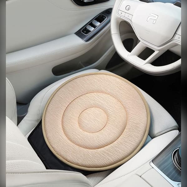 360° Drejelig Bilsædepude - Ergonomisk Roterende Sædepude til Nem Ind- og Udstigning Beige Beige