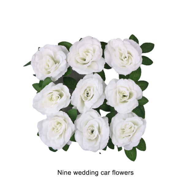 9 stk. stof smuk kunstig blomst til bryllupsdekoration