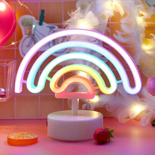 Søt regnbue neonlys, regnbueformet LED-skilt, KLB