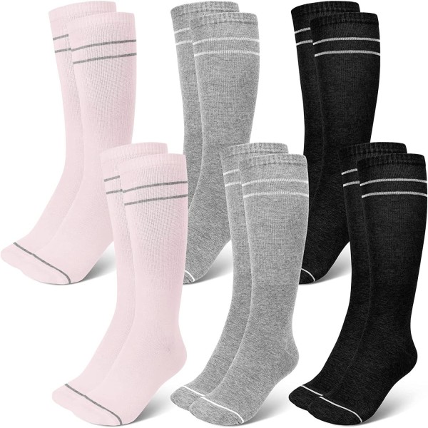 6 par sport elastiska kompressionsstrumpor mid-calf strumpor