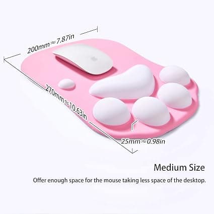 Musematte med håndleddsstøtte, ergonomisk musematte, Kawaii kattemus