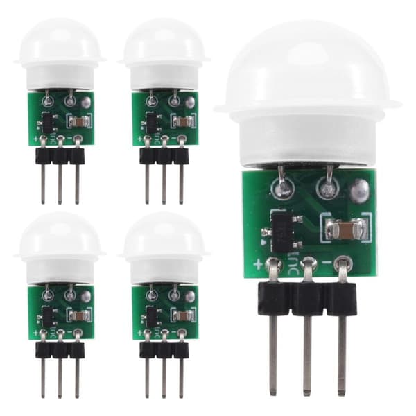 AM312 PIR-sensor, 5-pakning utendørs bevegelsessensor mini kropp pyroelektrisk menneskelig infrarød modul