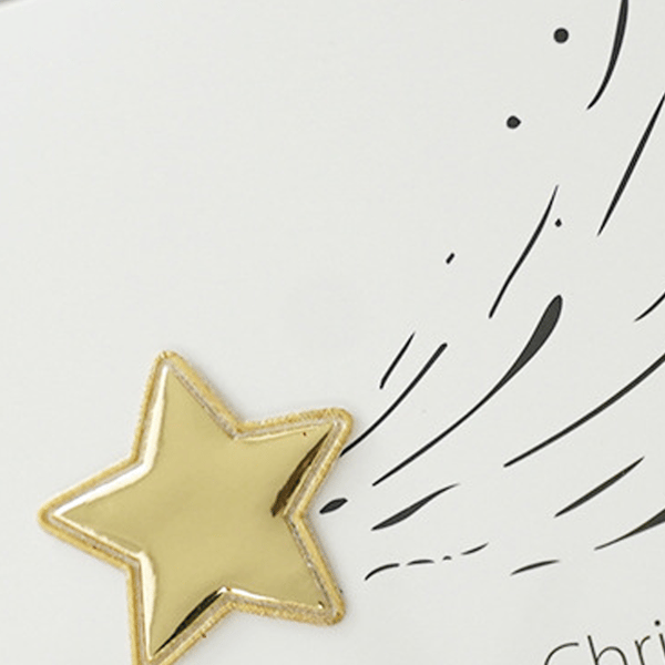 12 pieces 3D star-shaped leather decorated Christmas cards