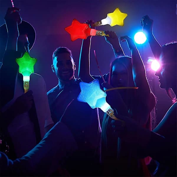 LED-glødestav Hjerte Stjerneform Lys Konsert Heiestav Fest Lysstav Blå A8