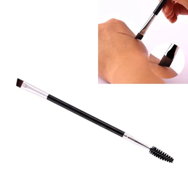 Double-sided Eyebrow Brush Angled Eyebrow Brush with Spoolies Portable Makeup Tool 15 cm