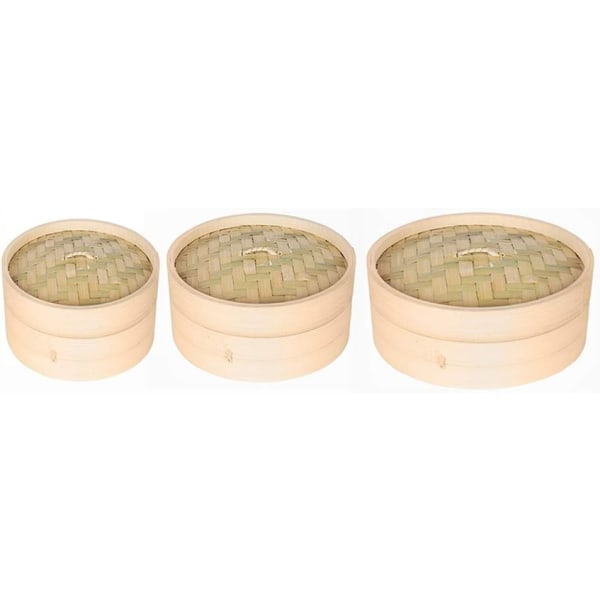 Kinesiska dumplings ångkokare i bambu, bambu korg spis set