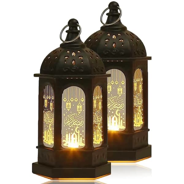 Ramadan-dekorasjonslykt, Eid Mubarak-dekorasjon, islamsk dekorasjon, Ramadan-gaver, (hvit)