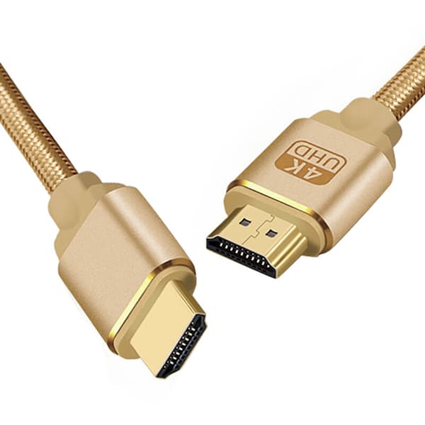 2.0B 2160P 4K UHD TV Hög LED Guld Flätad Kabel 3 Meter Kompatibel med TV Dator Surfplatta Etc