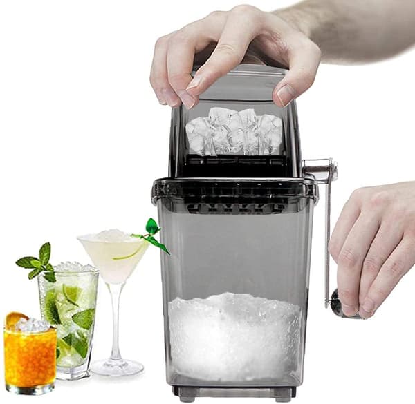 Manuaalinen pyörivä jäämurskain, 1,25 l, kromattu (harmaa)