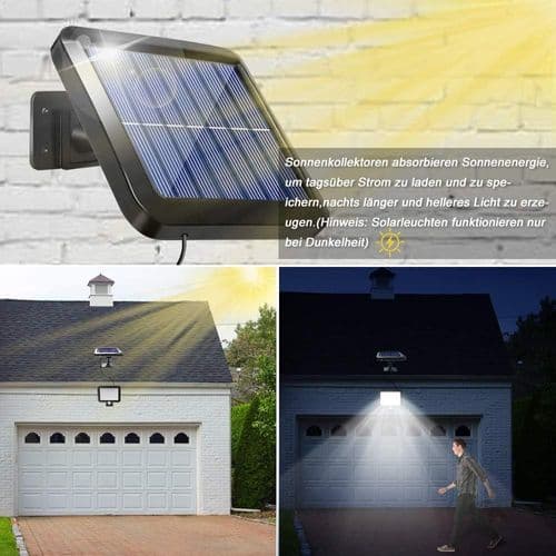 Utendørs solcellelamper, 56 LED solcellelamper 120° superlyse solcellelamper