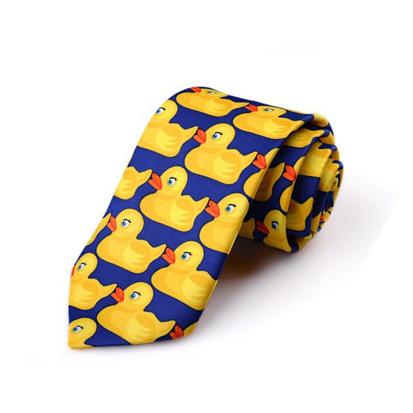 Blå og gul andeslips - Original slips - Fancy slips - Forkledning