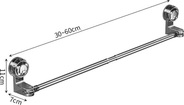 Pyyheteline - Ulosvedettävä pyyheteline 30 - 60 cm - Pyyheteline kylpyhuoneeseen - Pyyheteline