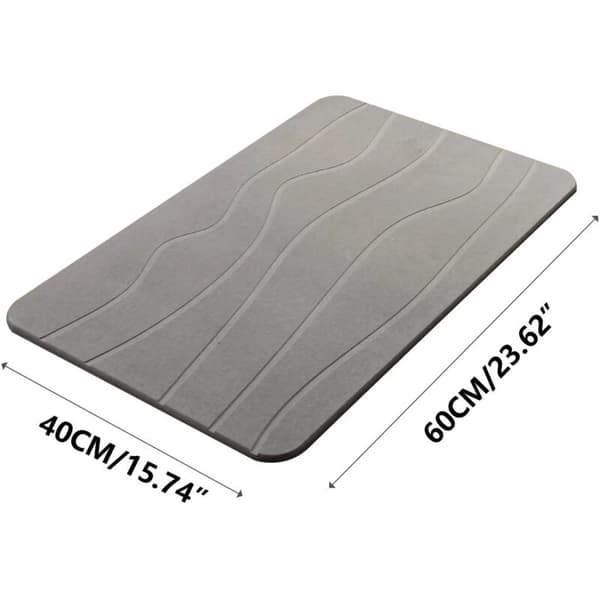 Diatom Bathroom Mat, Quick-Drying Non-Slip, Natural Stone, 40 x 60 cm, Large Size, Easy to Clean