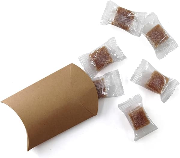 50 Kraftpapirputer Godteriboks, Sammenleggbar Gaveeske med Jutesnor