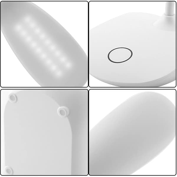 INF Genopladelig LED bordlampe med dæmper og fleksibel base, Hvid